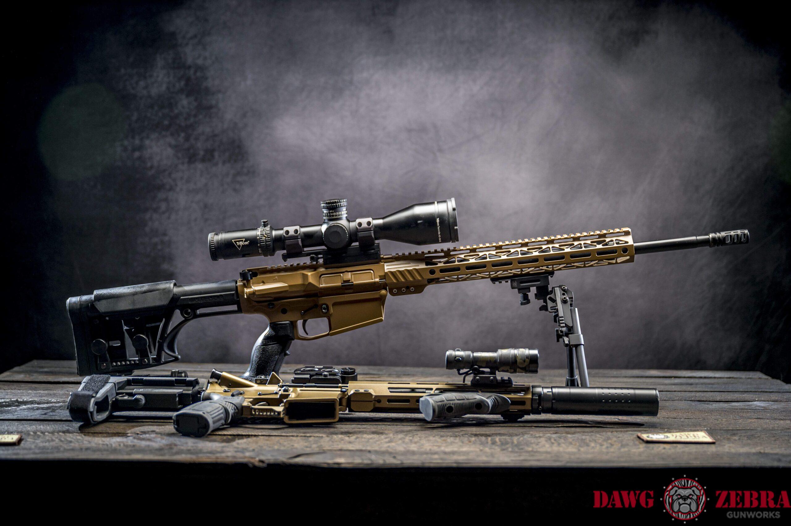 .308 bipod, rifle laying down